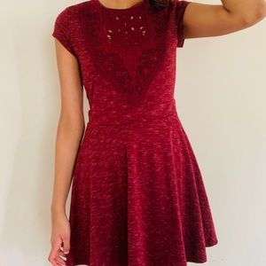 Burgundy Skater Dress